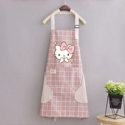 🎀 Hello Kitty Waterproof Apron – Adjustable Kitchen & Craft Apron with Pockets