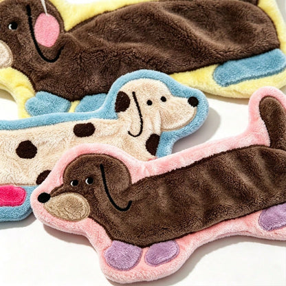 Creative Dachshund Hanging Hand Towel – Cute Coral Fleece Kitchen & Bathroom Towel