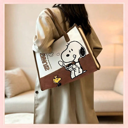 Snoopy Canvas Tote Bag – Large Capacity Shoulder Bag for School, Work & Everyday Use