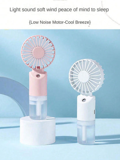Mini Handheld Mist Fan – Portable Rechargeable Cooling Fan with Humidifying Spray