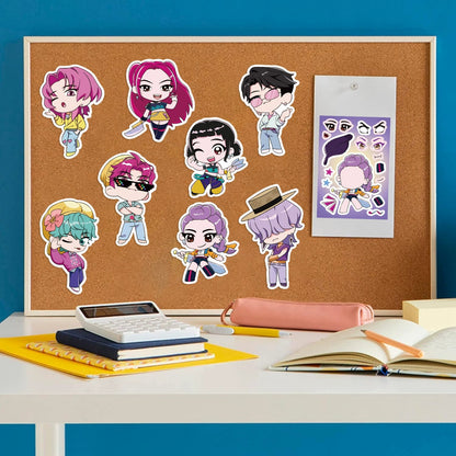 🎭 16PCS Make-a-Face Puzzle Stickers – Waterproof DIY K-POP Craft Sticker Set