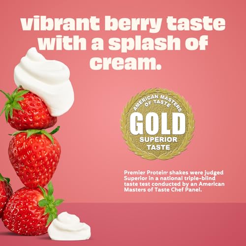 Premier 30g Protein PLUS Energy and Immune Support Shakes, Strawberries & Cream, 11 fl oz, 18-pack