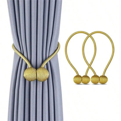 🧲 2-Pack Magnetic Curtain Tiebacks – No-Drill Curtain Holdbacks with Modern Earbud-Inspired Design