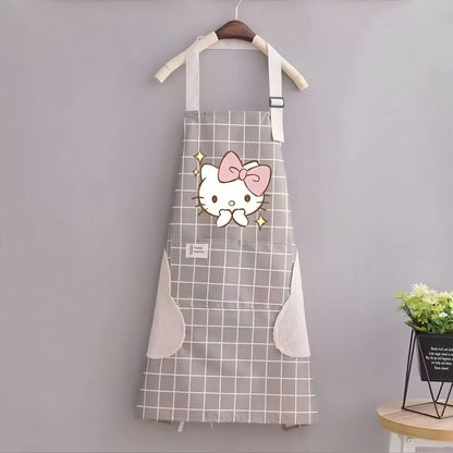 🎀 Hello Kitty Waterproof Apron – Adjustable Kitchen & Craft Apron with Pockets
