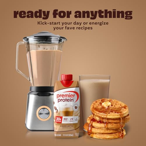 Premier 30g Protein PLUS Energy and Immune Support Shakes, Cafe Latte, 11 fl oz, 18-pack