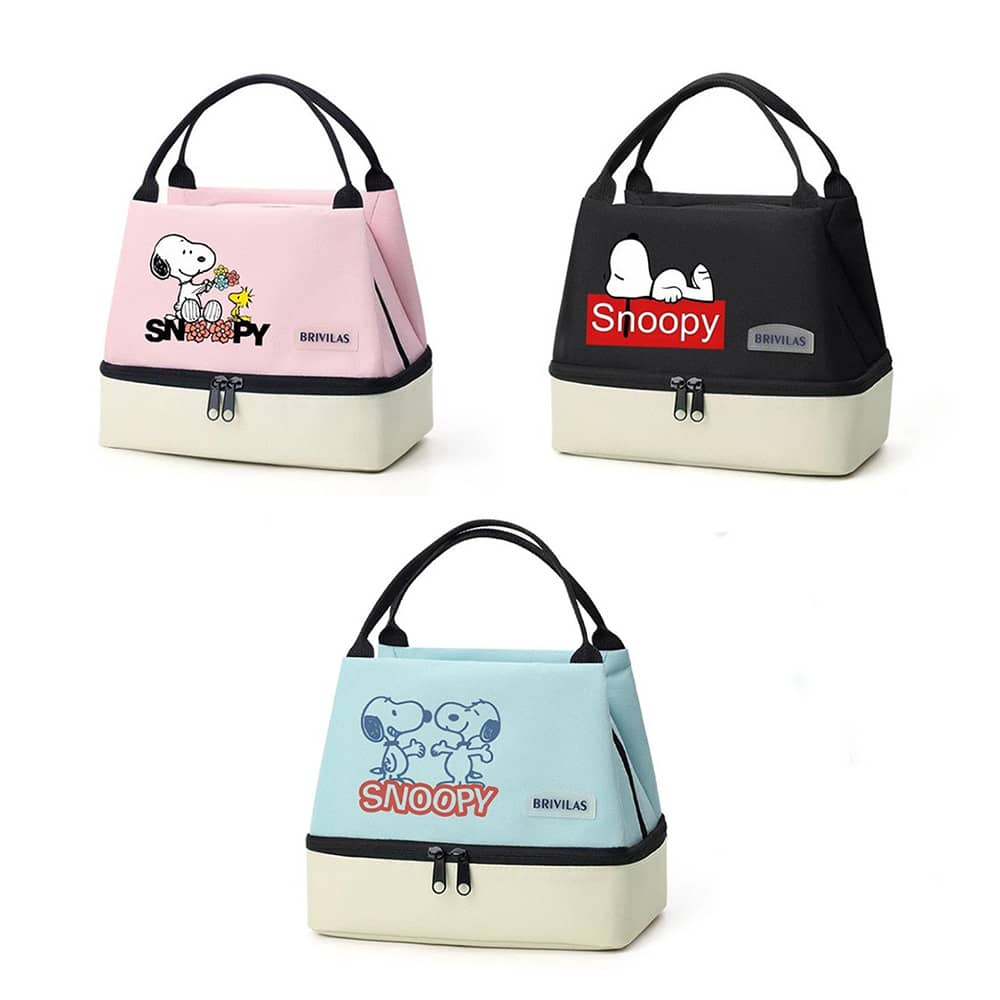 Snoopy Double-Layer Insulated Lunch Bag – Leak-Proof Large Capacity Lunch Tote with Handle