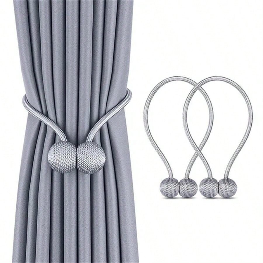 🧲 2-Pack Magnetic Curtain Tiebacks – No-Drill Curtain Holdbacks with Modern Earbud-Inspired Design