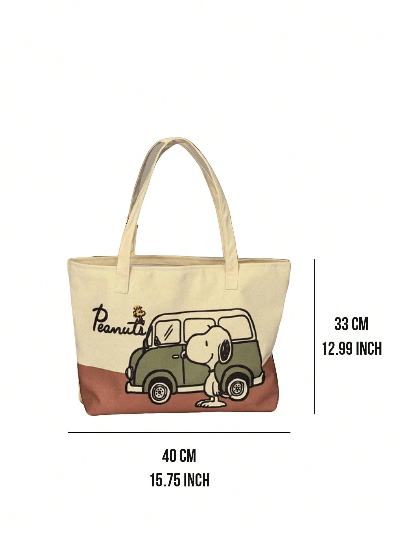 SNOOPY Large Capacity Canvas Tote Bag – Cute Peanuts Shoulder Bag for Work, Shopping & Everyday Use