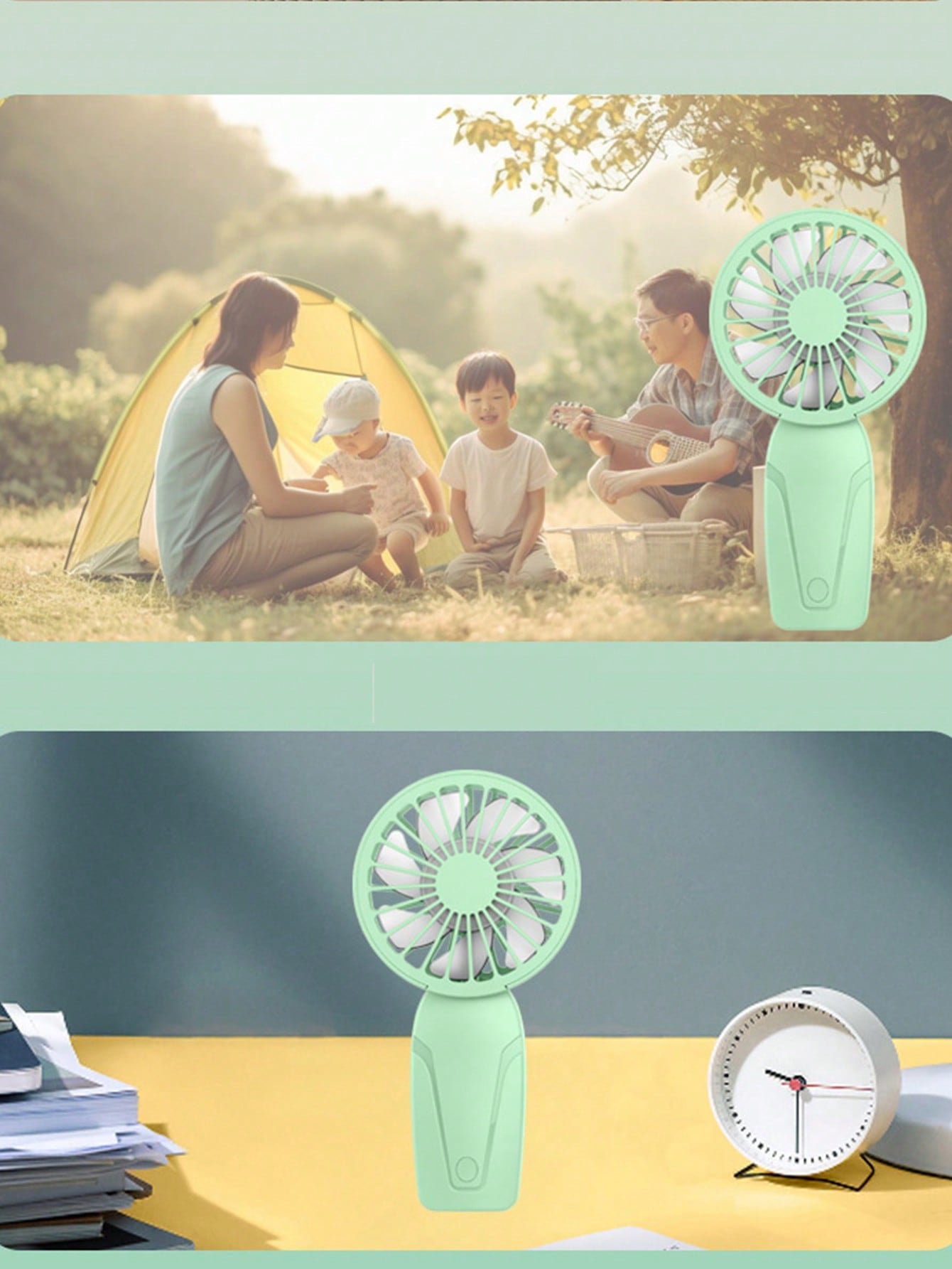 Mini Portable Handheld Fan – USB Rechargeable 7-Blade Cooling Fan