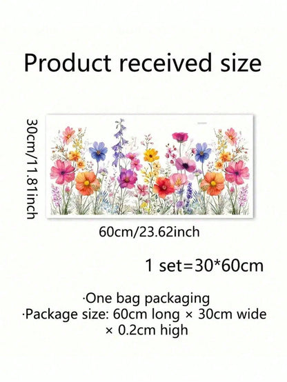 🌸 Garden Flower Window Film Sticker – Semi-Matte Removable PVC Glass Decor