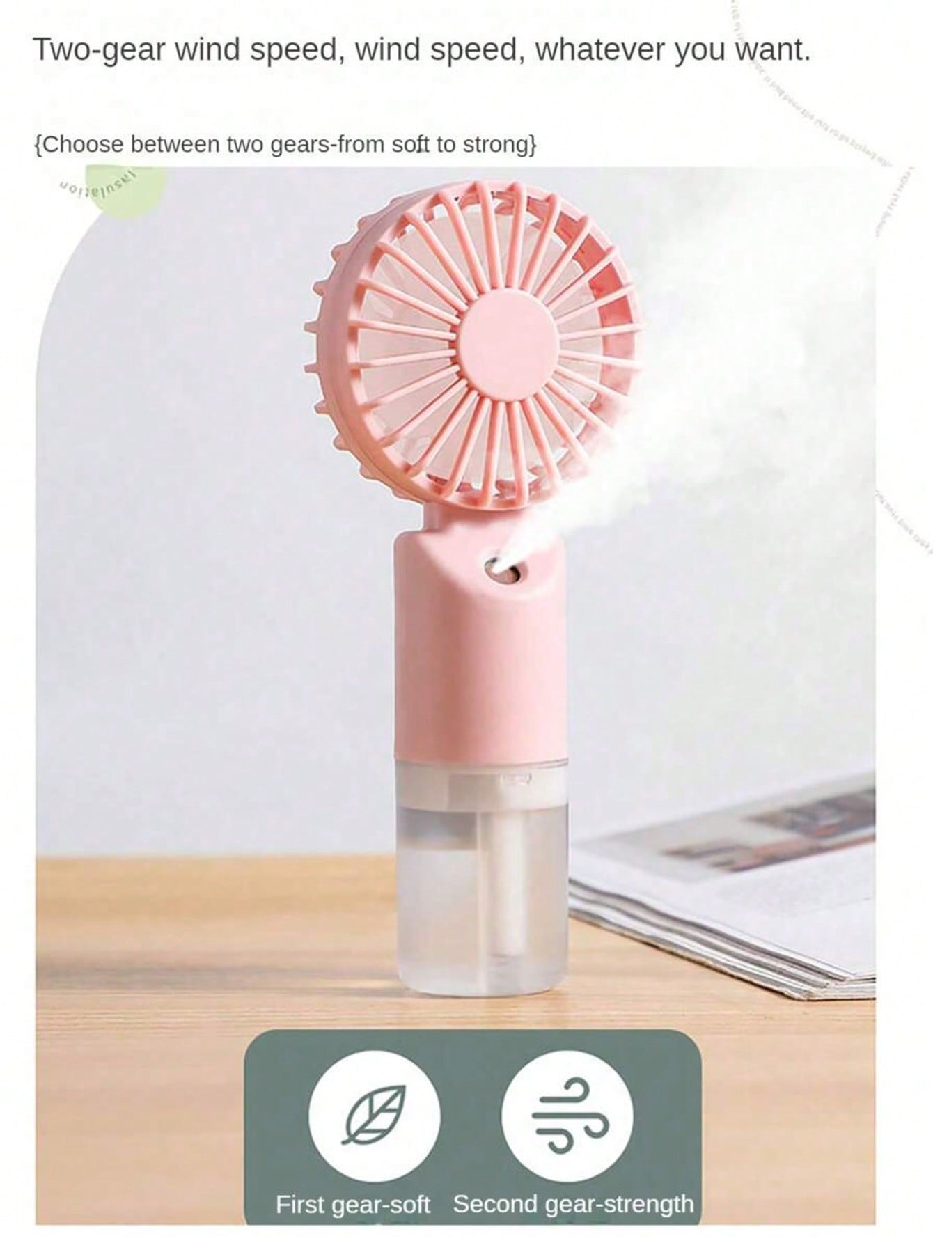 Mini Handheld Mist Fan – Portable Rechargeable Cooling Fan with Humidifying Spray