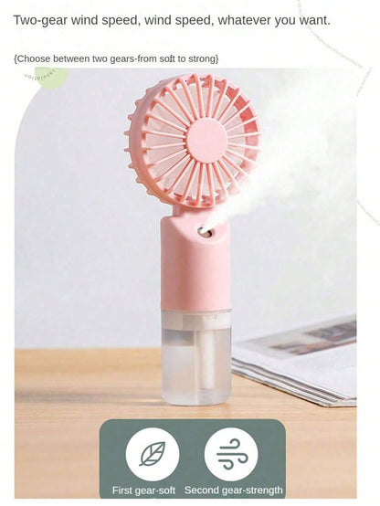 Mini Handheld Mist Fan – Portable Rechargeable Cooling Fan with Humidifying Spray