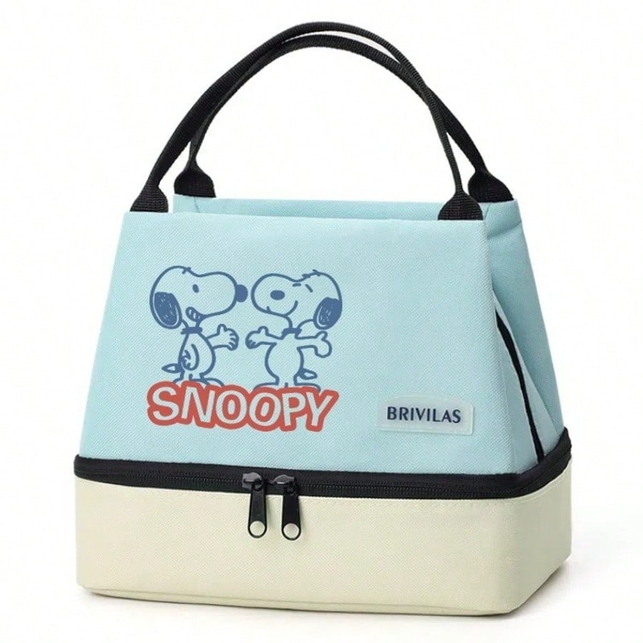 Snoopy Double-Layer Insulated Lunch Bag – Leak-Proof Large Capacity Lunch Tote with Handle