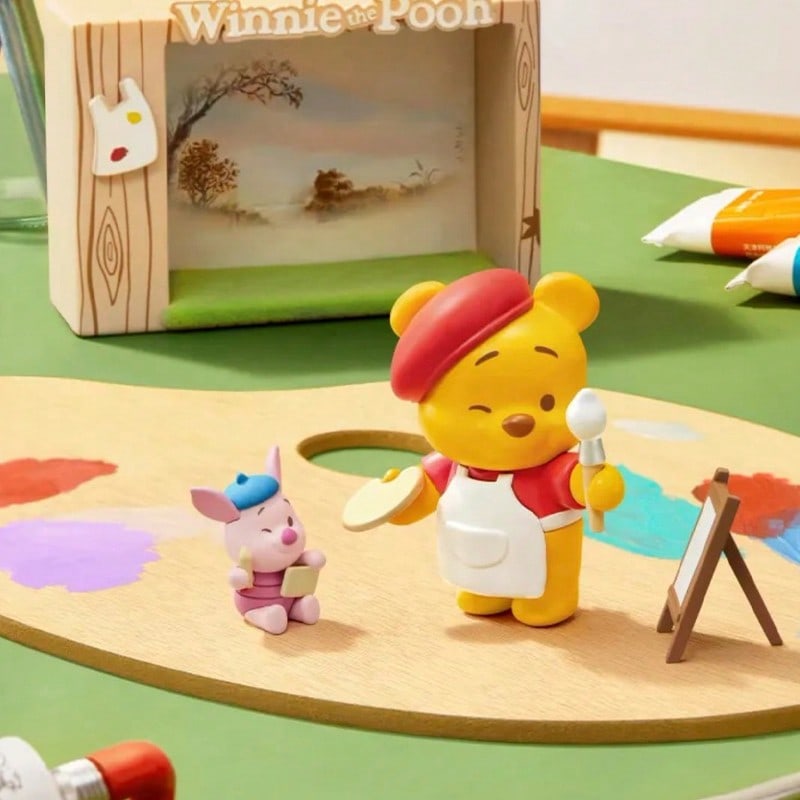 🍂 MINISO Disney Winnie the Pooh Autumn Outing Series Blind Box – Landscape Resin Collectible (1 Random Box)