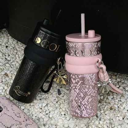 🥤 24oz Stainless Steel Tumbler – Leak-Proof Insulated Travel Mug with Lid & Straw