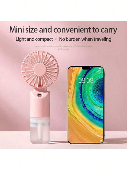Mini Handheld Mist Fan – Portable Rechargeable Cooling Fan with Humidifying Spray