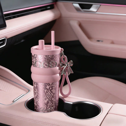 🥤 24oz Stainless Steel Tumbler – Leak-Proof Insulated Travel Mug with Lid & Straw