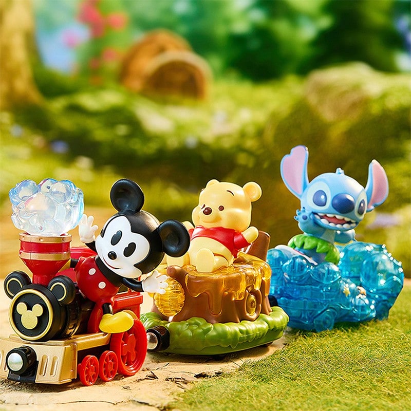 🚗 MINISO Disney Classic Characters Blind Box – Fun Bumper Car & Steam Train Mystery Figure (1 Random Box)