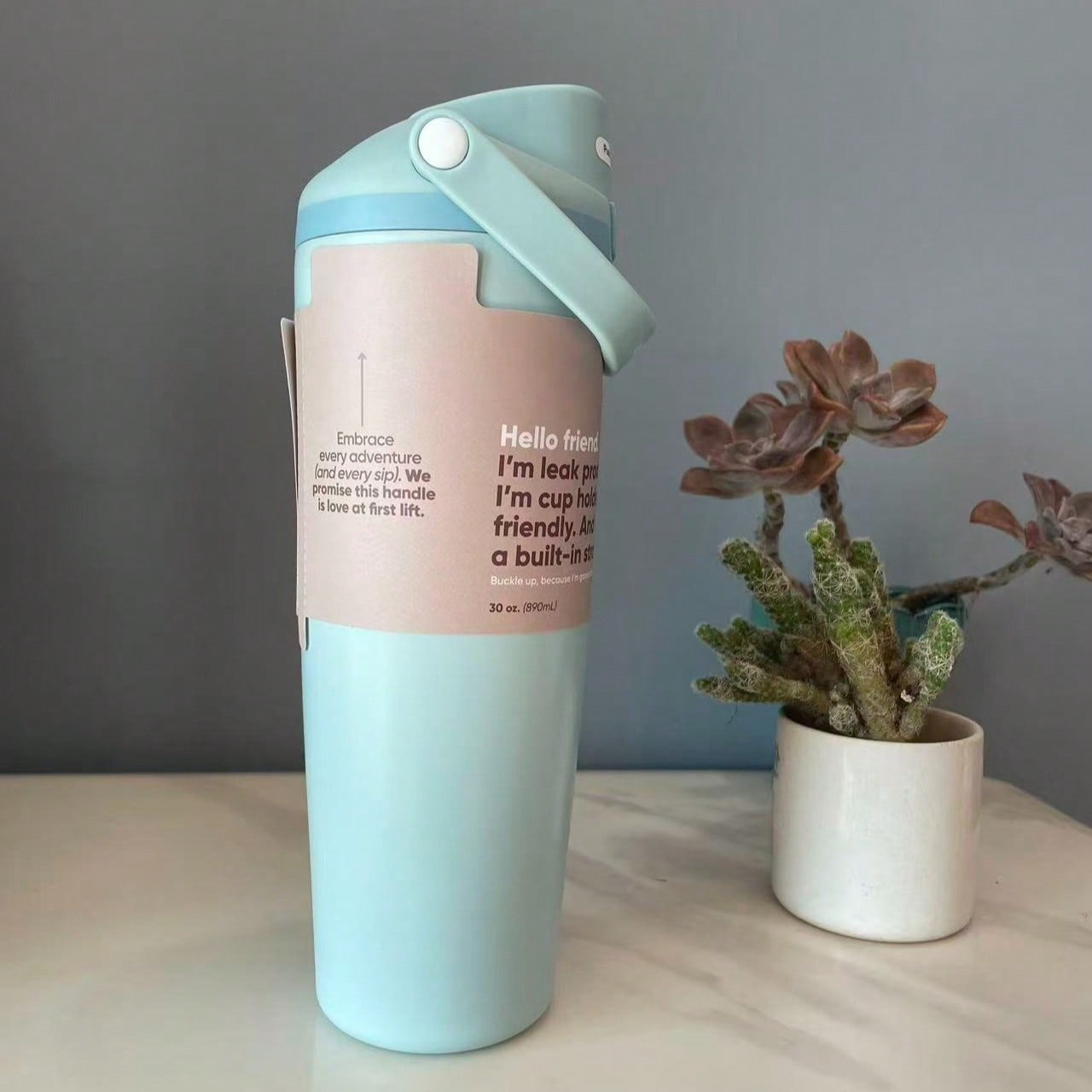 🥤 30oz Boneyard Vacuum Insulated Tumbler – Stainless Steel Hot & Cold Travel Mug (Sky Blue)