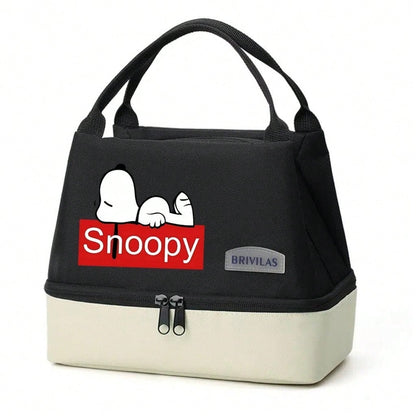 Snoopy Double-Layer Insulated Lunch Bag – Leak-Proof Large Capacity Lunch Tote with Handle