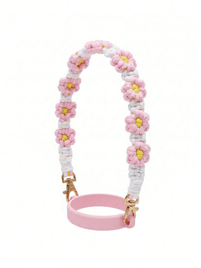 🎀 Beaded Water Bottle Charm Strap – Bow Lanyard Accessory for 20–40oz Tumblers (Flower Handle)