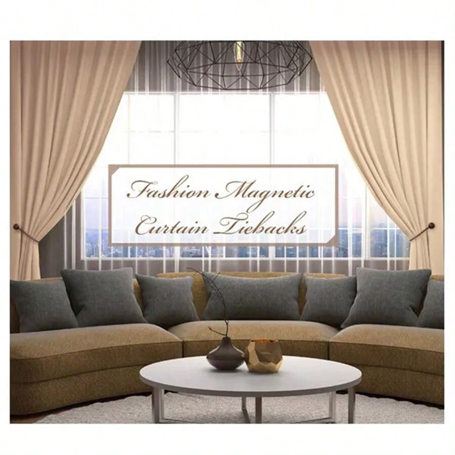 🧲 2-Pack Magnetic Curtain Tiebacks – No-Drill Curtain Holdbacks with Modern Earbud-Inspired Design