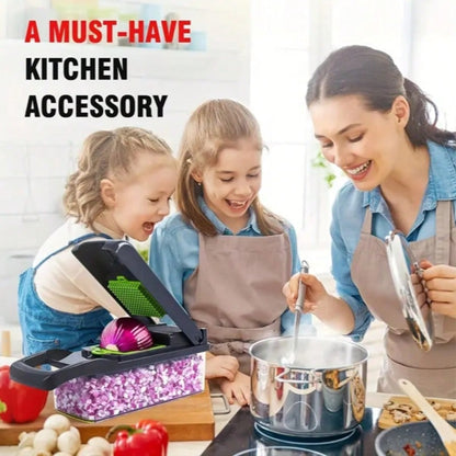 🔪 16-in-1 Vegetable Chopper – Multi-Functional Food Slicer & Dicer with 8 Blades