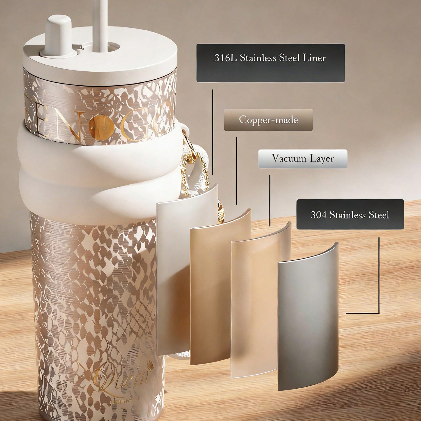 🥤 24oz Stainless Steel Tumbler – Leak-Proof Insulated Travel Mug with Lid & Straw