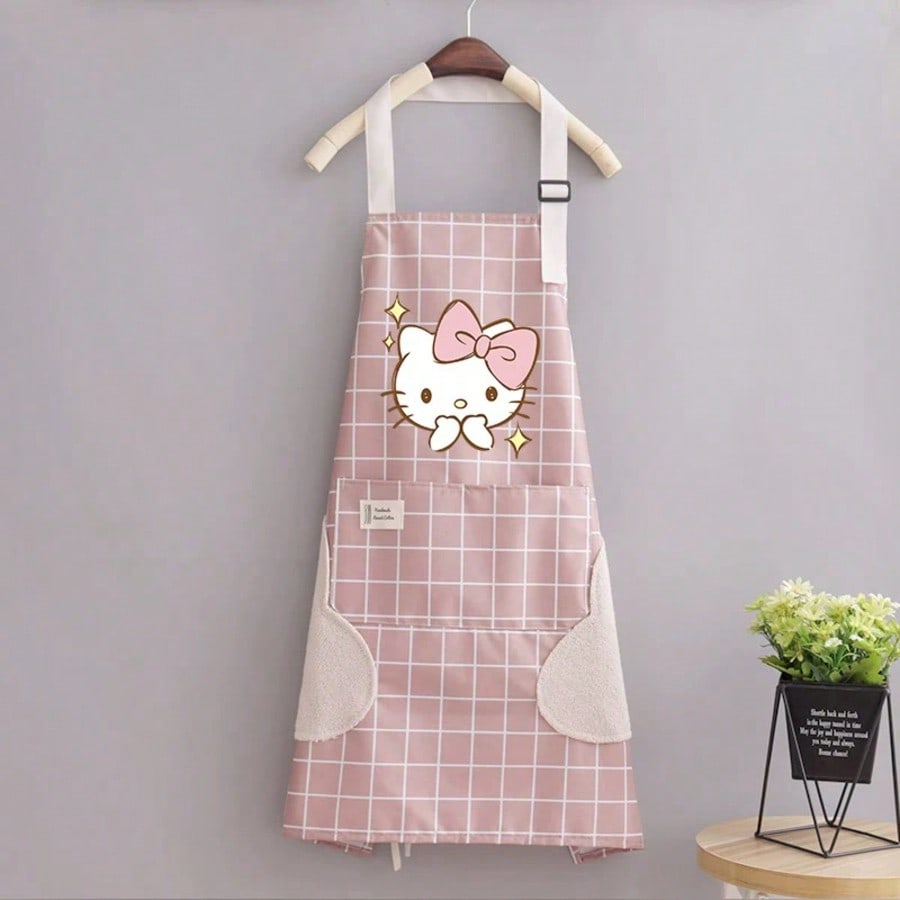 🎀 Hello Kitty Waterproof Apron – Adjustable Kitchen & Craft Apron with Pockets