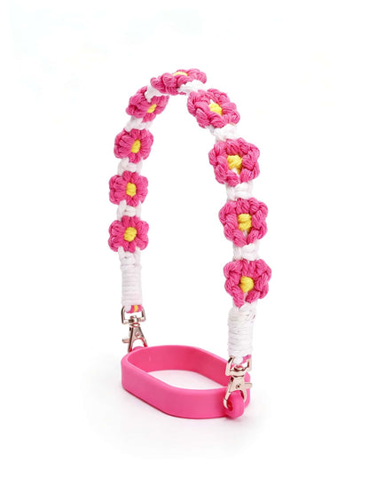🎀 Beaded Water Bottle Charm Strap – Bow Lanyard Accessory for 20–40oz Tumblers (Flower Handle)