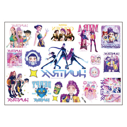 🎀 20PCS Cute Anime Temporary Tattoo Stickers – Waterproof Rumi Cartoon Body Art Set