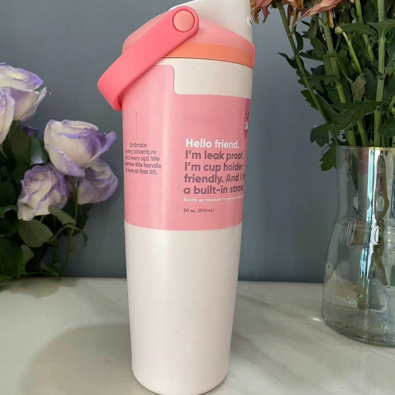 🥤 30oz Boneyard Vacuum Insulated Tumbler – Stainless Steel Hot & Cold Travel Mug(Light Pink)