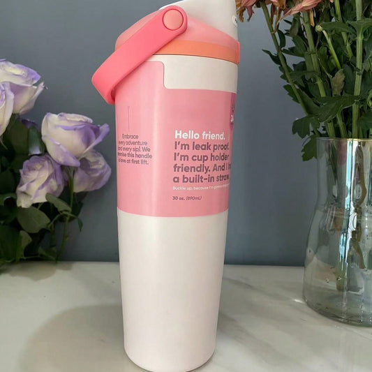 🥤 30oz Boneyard Vacuum Insulated Tumbler – Stainless Steel Hot & Cold Travel Mug(Light Pink)