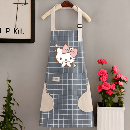 🎀 Hello Kitty Waterproof Apron – Adjustable Kitchen & Craft Apron with Pockets