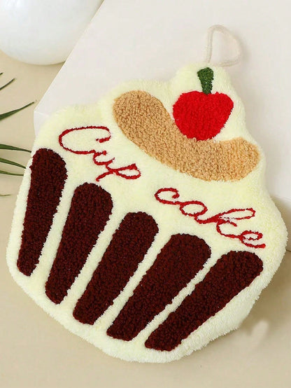 🧁 Cute Cartoon Cake Hanging Hand Towel – Soft Kitchen & Bathroom Dish Cloth(2Pcs)