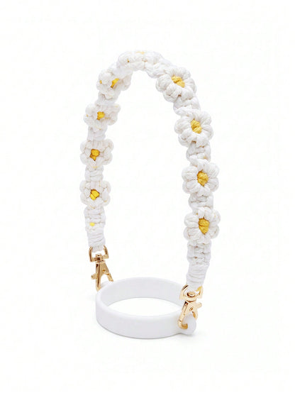 🎀 Beaded Water Bottle Charm Strap – Bow Lanyard Accessory for 20–40oz Tumblers (Flower Handle)