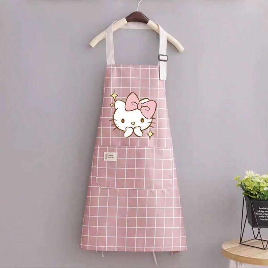 🎀 Hello Kitty Waterproof Apron – Adjustable Kitchen & Craft Apron with Pockets