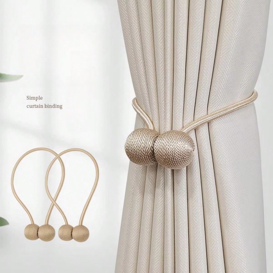 🧲 2-Pack Magnetic Curtain Tiebacks – No-Drill Curtain Holdbacks with Modern Earbud-Inspired Design