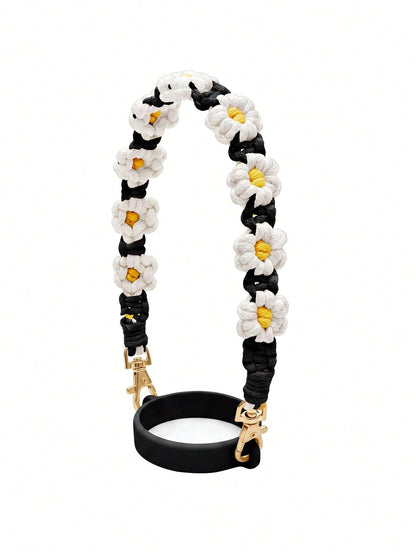 🎀 Beaded Water Bottle Charm Strap – Bow Lanyard Accessory for 20–40oz Tumblers (Flower Handle)
