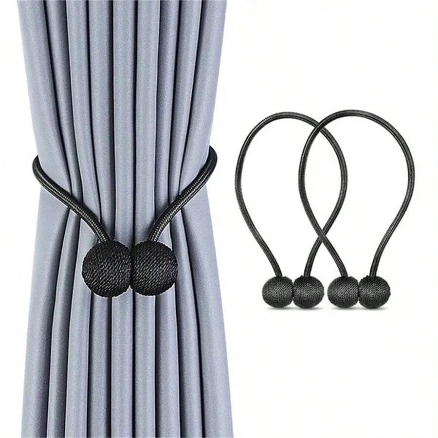🧲 2-Pack Magnetic Curtain Tiebacks – No-Drill Curtain Holdbacks with Modern Earbud-Inspired Design