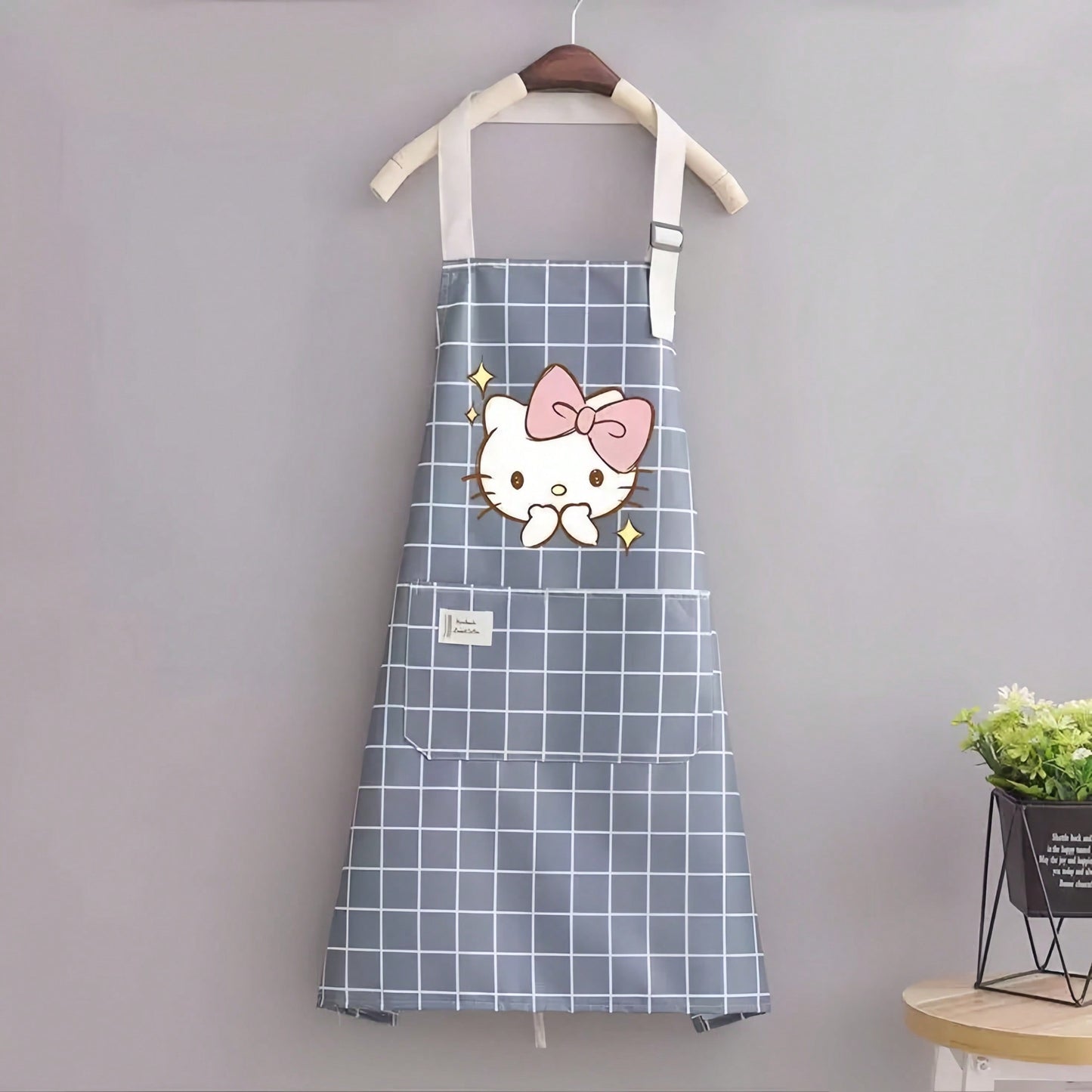 🎀 Hello Kitty Waterproof Apron – Adjustable Kitchen & Craft Apron with Pockets