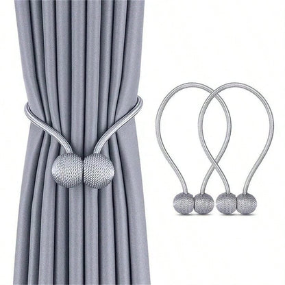 🧲 2-Pack Magnetic Curtain Tiebacks – No-Drill Curtain Holdbacks with Modern Earbud-Inspired Design
