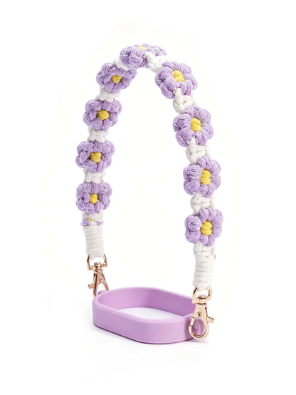 🎀 Beaded Water Bottle Charm Strap – Bow Lanyard Accessory for 20–40oz Tumblers (Flower Handle)