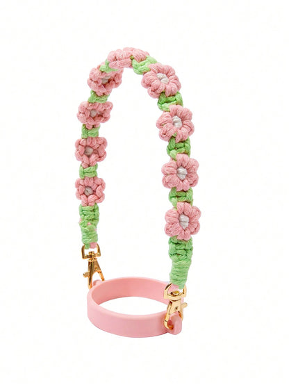 🎀 Beaded Water Bottle Charm Strap – Bow Lanyard Accessory for 20–40oz Tumblers (Flower Handle)