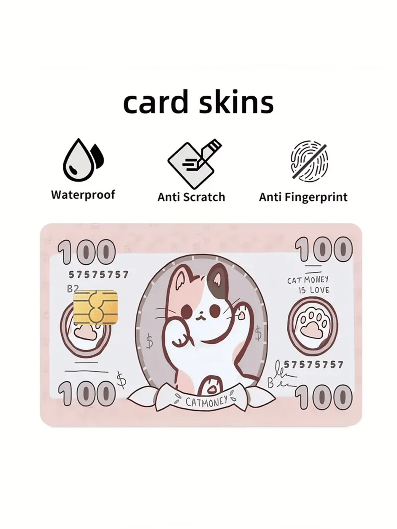 4Pcs Cute Cat Pattern PVC Credit Card Holders – Fits Bank, Debit, Transportation & Room Key Cards, Back to School Supplies