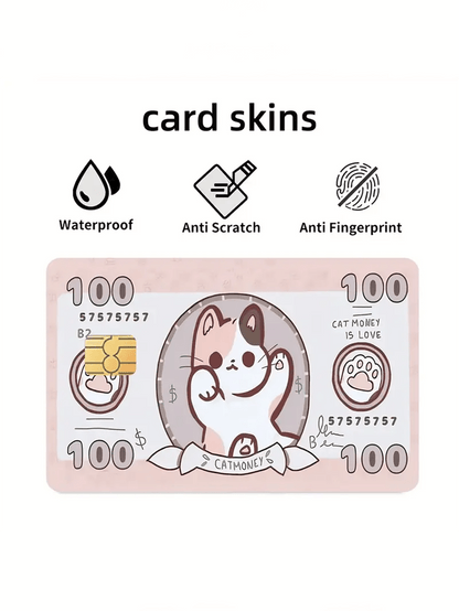 4Pcs Cute Cat Pattern PVC Credit Card Holders – Fits Bank, Debit, Transportation & Room Key Cards, Back to School Supplies