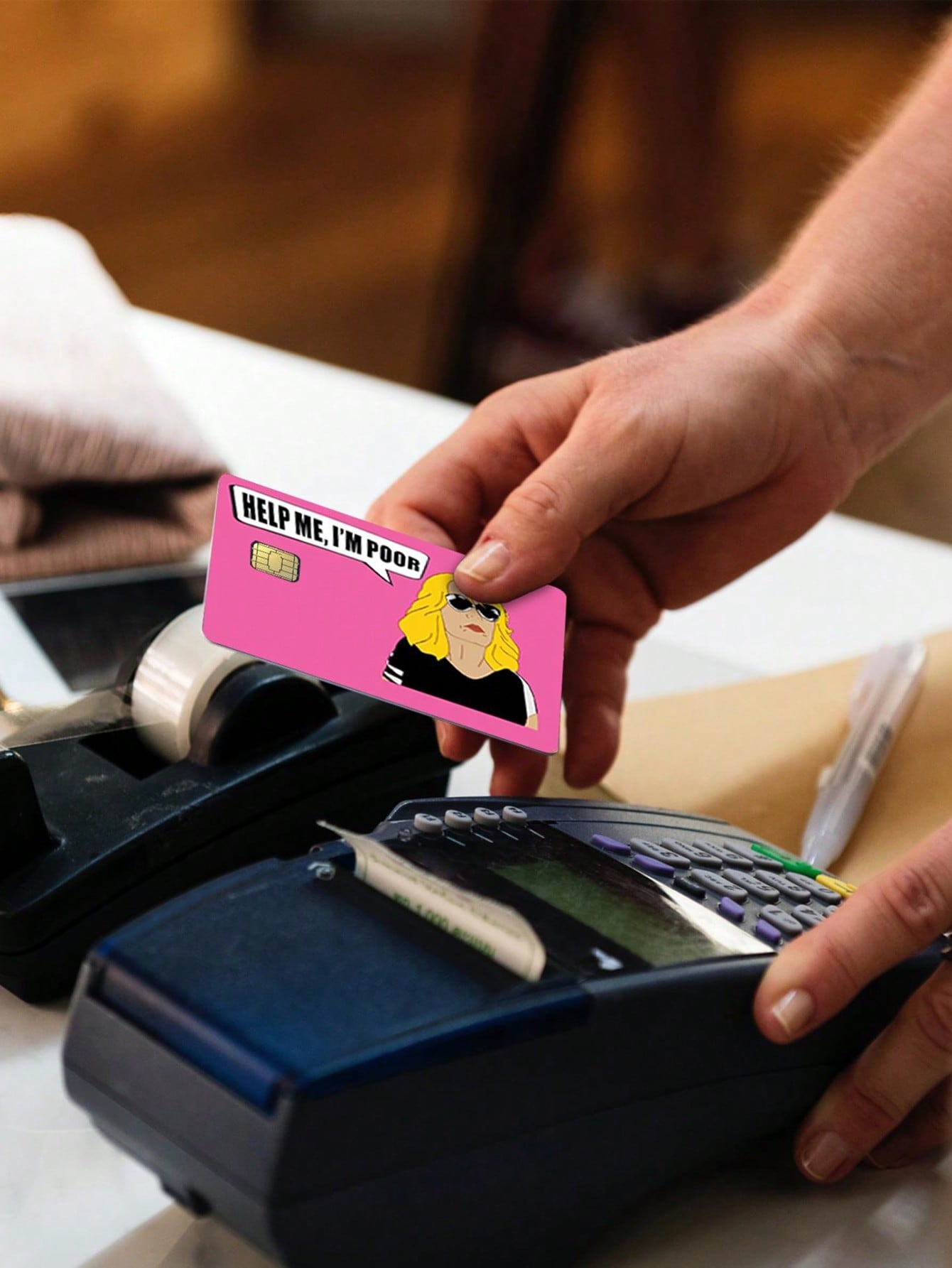 Funny Pink Credit Card Stickers – 1Pc/3Pcs Set, Durable Decorative Card Skins for Bank, Debit & Transportation Cards