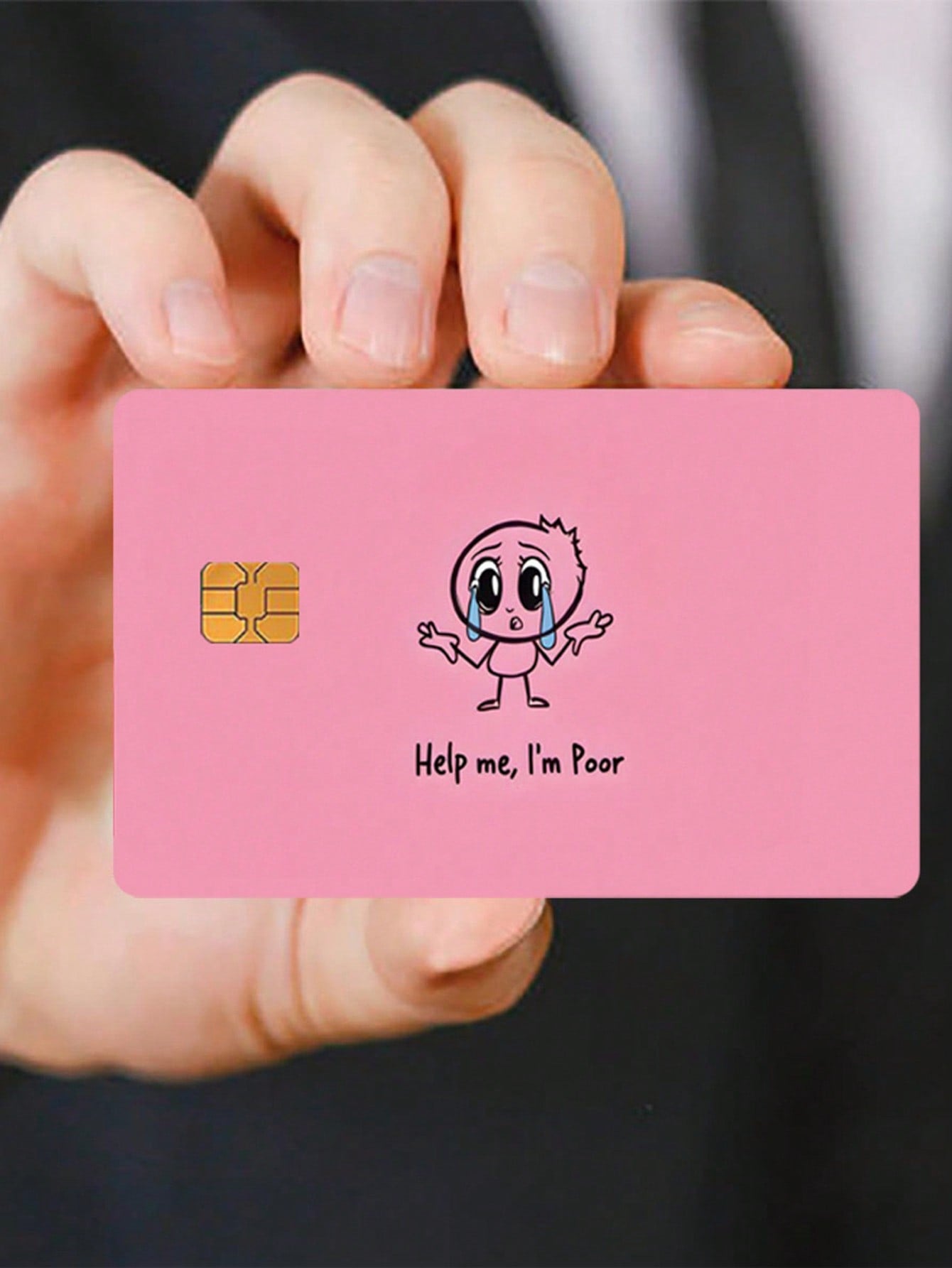 Funny Pink Credit Card Stickers – 1Pc/3Pcs Set, Durable Decorative Card Skins for Bank, Debit & Transportation Cards