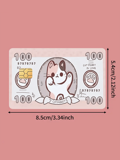 4Pcs Cute Cat Pattern PVC Credit Card Holders – Fits Bank, Debit, Transportation & Room Key Cards, Back to School Supplies