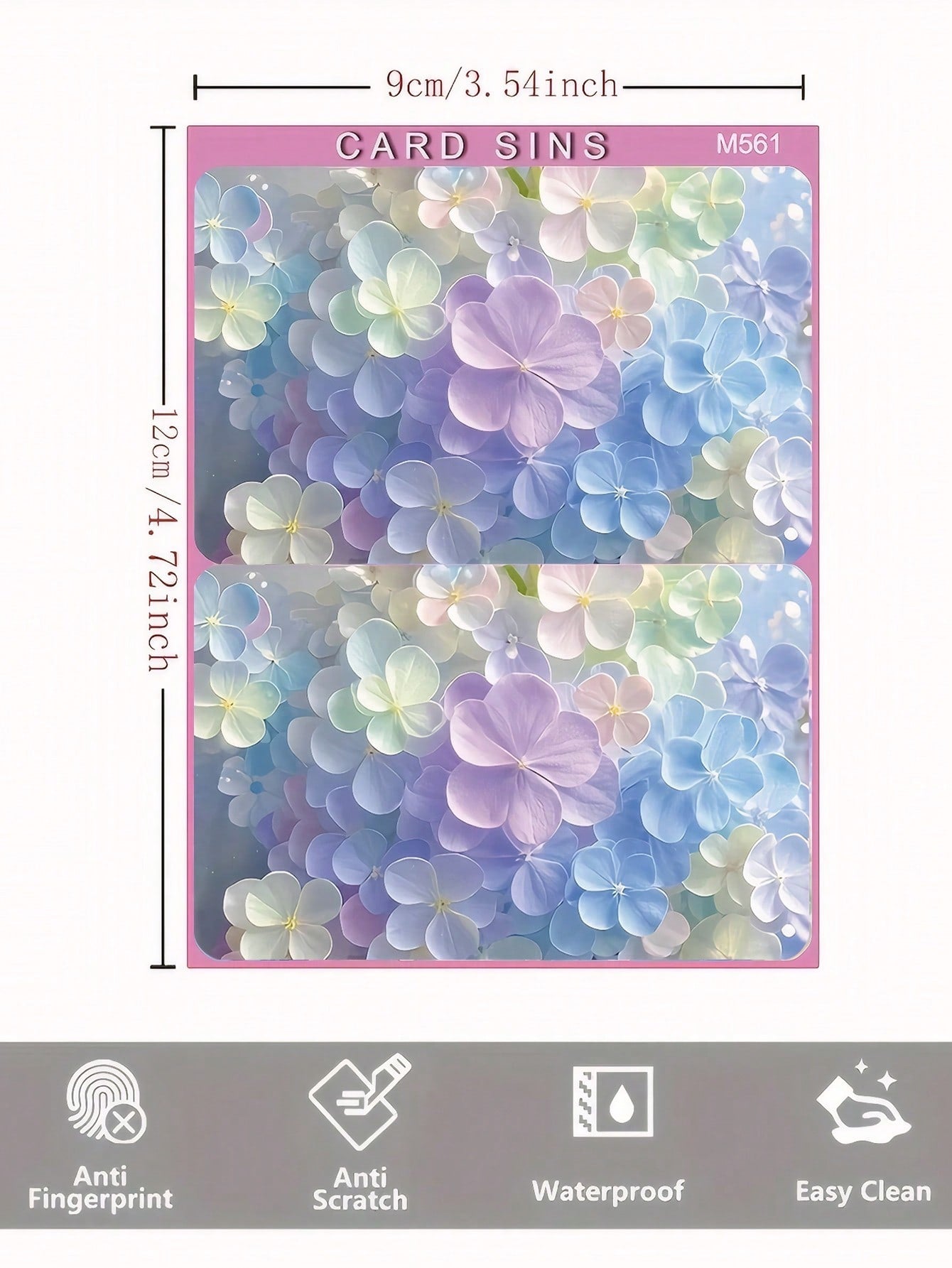 1Pc/2Pcs Slim Credit Card Skin, Floral Design Macaron Color PVC Durable Anti-Fingerprint Privacy Protection Sticker, Suitable for Bank Cards, Bus Cards, Debit Cards, Commuter Cards, Campus Cards DIY Decorative Sticker,Back to School,School Supplies